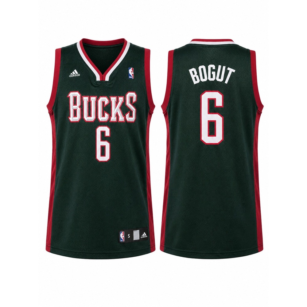 Adidas Milwaukee Bucks Andrew Bogut 6 NBA Jersey Green Mens Small 7994A 06